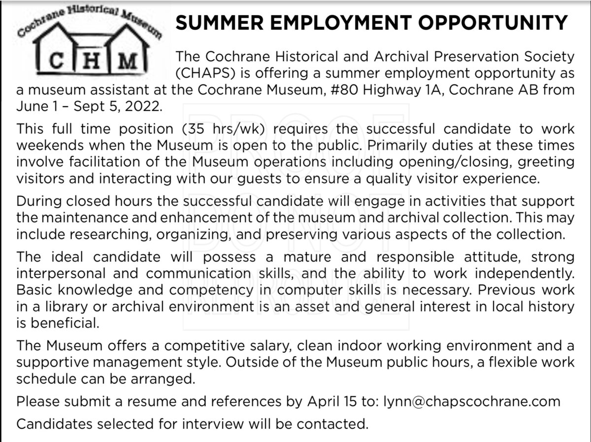 Summer employment opportunity 2022