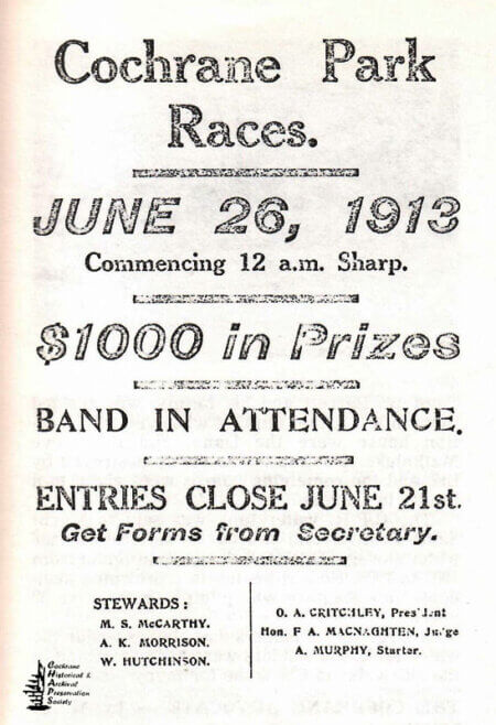 Cochrane Park Races 1913